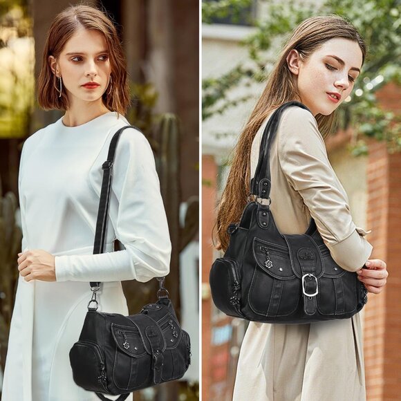 Chic Vegan Leather Hobo Purse - Timeless Design with Crossbody Versatility - Picture 9 of 9